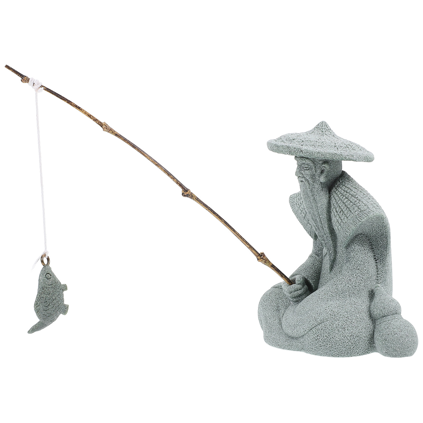 Mini Estátua de Pescador em Re - Landscape Bonsai Garden avaliação e preço