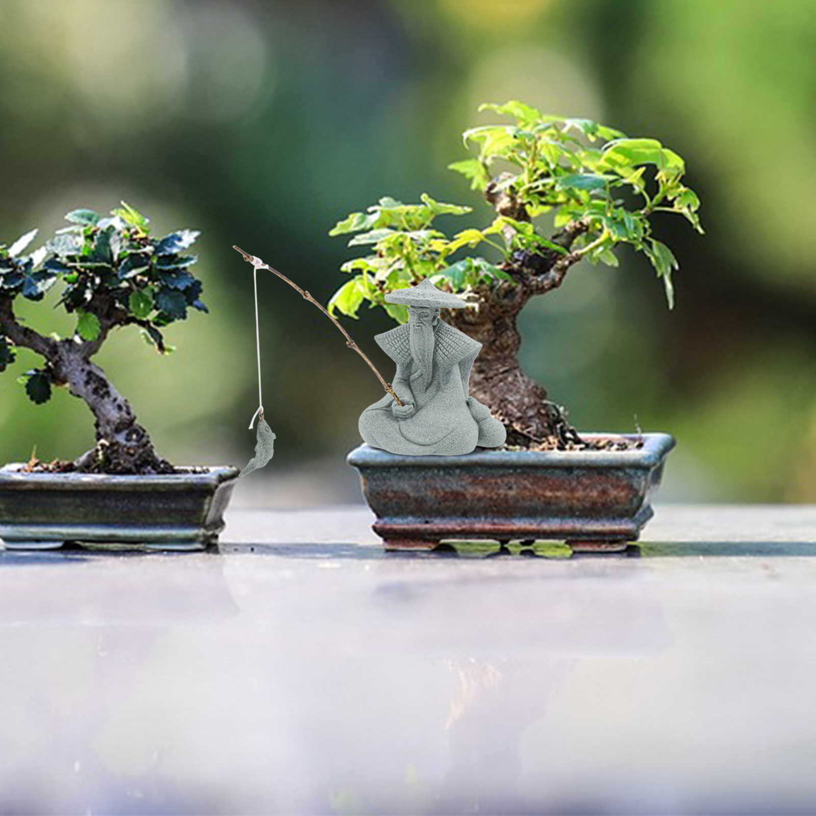 Mini Estátua de Pescador em Re - Landscape Bonsai Garden avaliação e preço