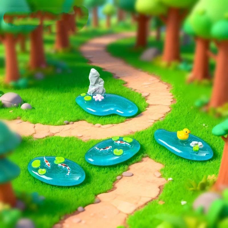Ornamentos de Resina Miniatura - Bonsai Garden With Pond avaliação e preço