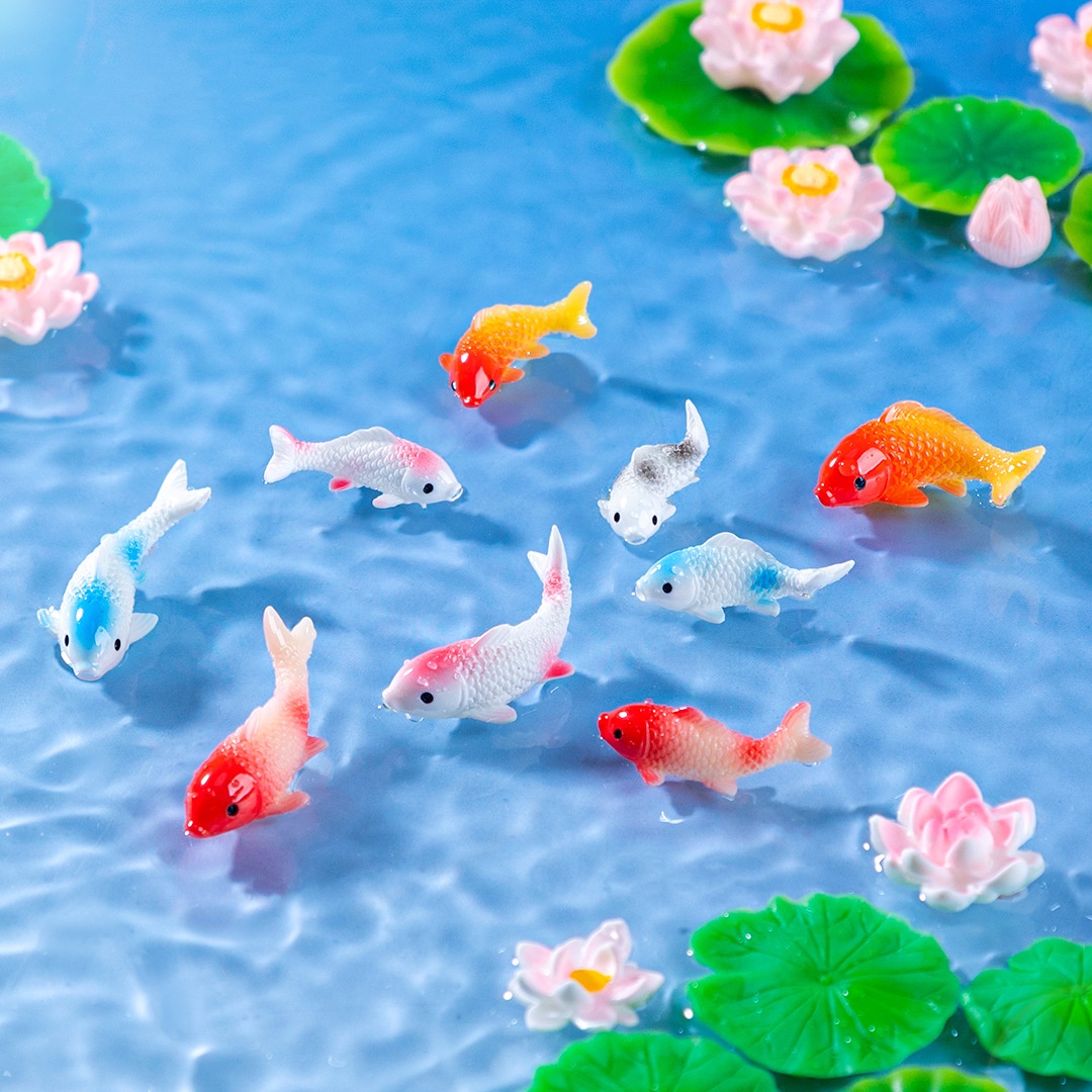 10 pçs mini koi peixe resina e - Landscape Bonsai Garden avaliação e preço