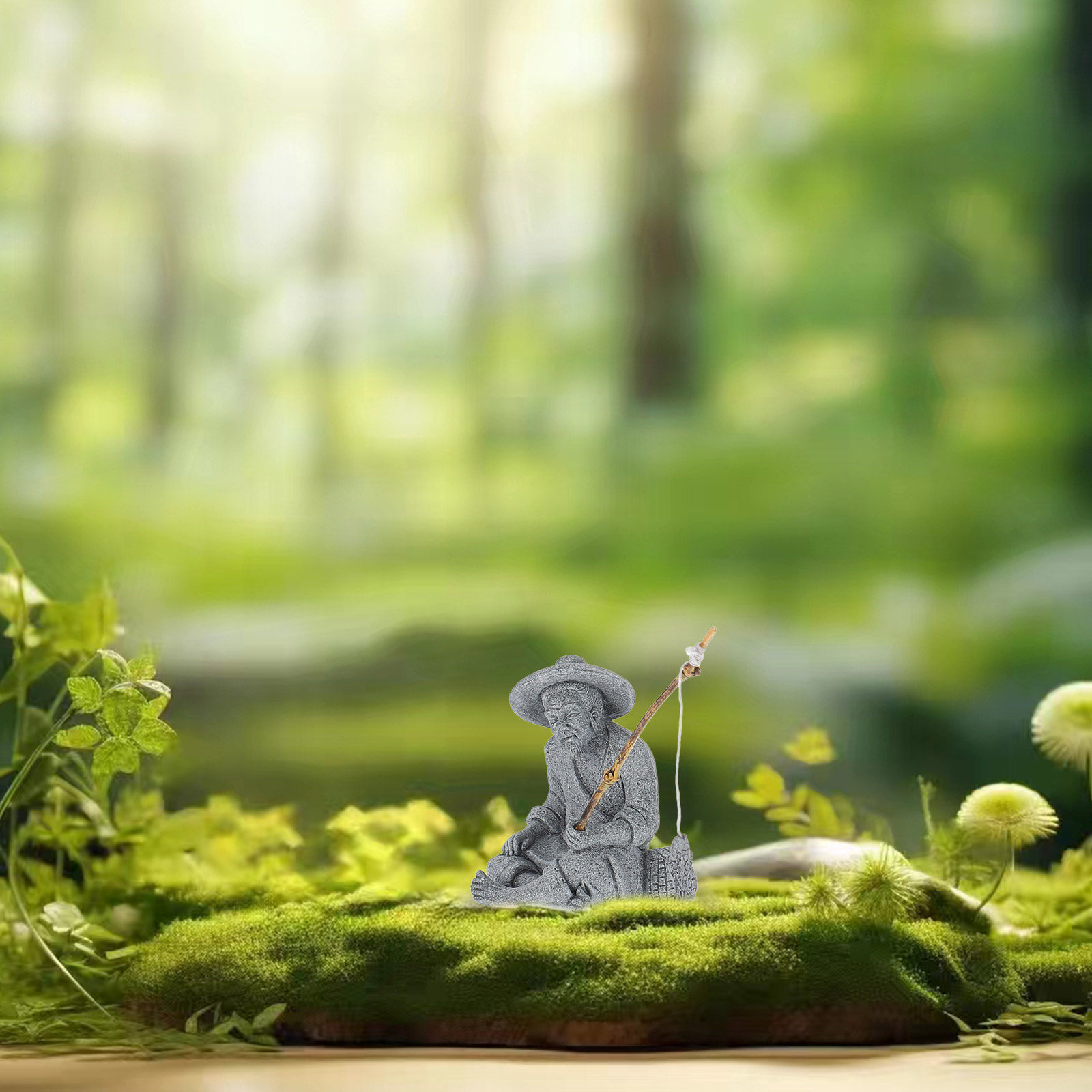 Escultura de Mini Pescador com - Bonsai Garden Design avaliação e preço