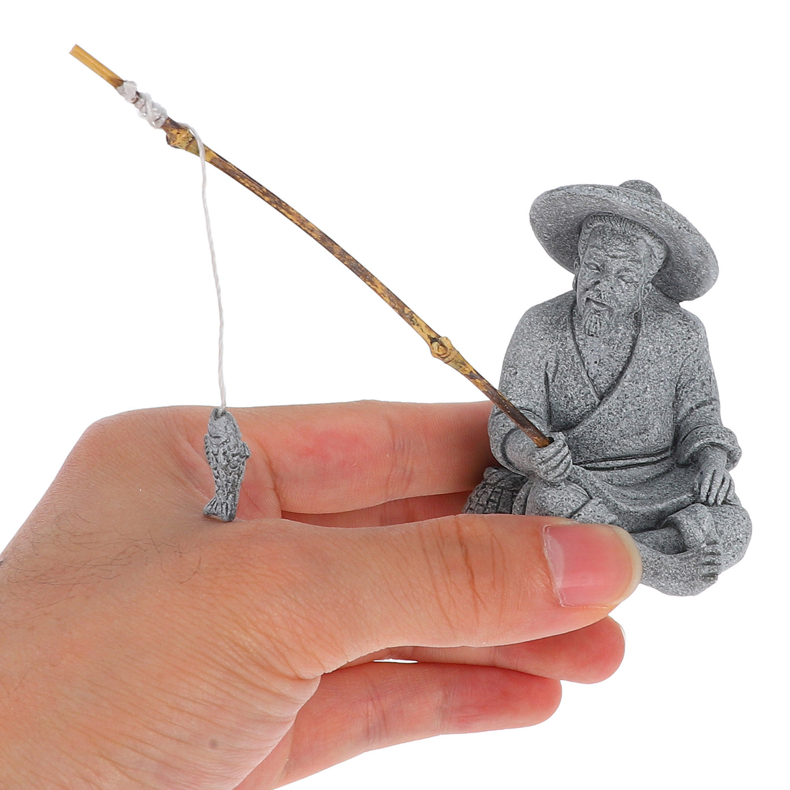 Escultura de Mini Pescador com - Bonsai Garden Design avaliação e preço