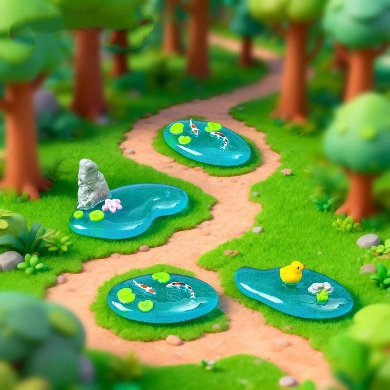 Mini Ornamentos de Resina para - Bonsai Garden With Pond avaliação e preço