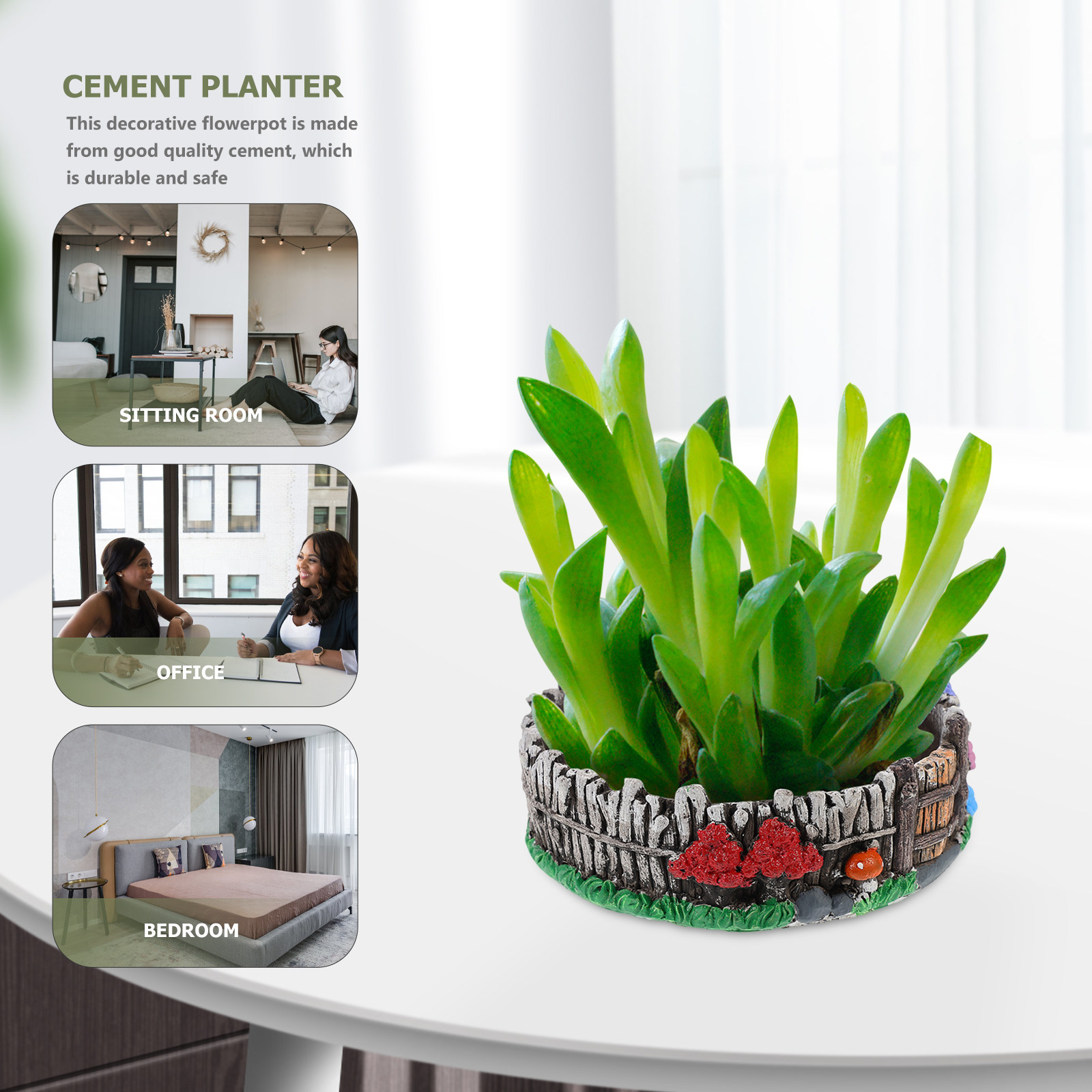 1Pç Vaso de Cimento Criativo p - Bonsai Garden Design avaliação e preço